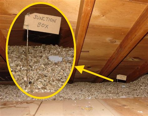 blown insulation over junction box|covering attic junction boxes.